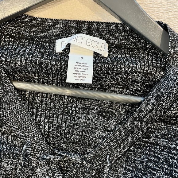 Planet Gold silver and black size small sweater dress. Great for the holidays! - Picture 2 of 3